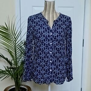 Eddie Bauer Women’s Blue Printed Lightweight Shirt Size S